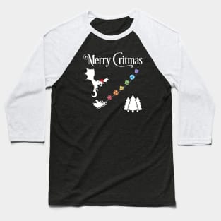 Merry Critmas Santa Sleigh Dice Baseball T-Shirt